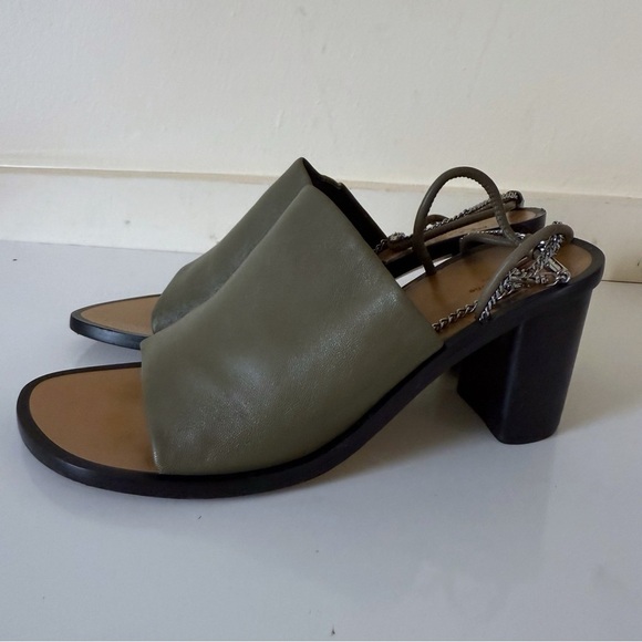 Rag & Bone Nella High In Light Olive Block Chain Sandals Heels SZ 41 US 11 - Picture 2 of 13